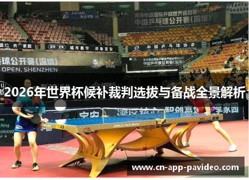 2026年世界杯候补裁判选拔与备战全景解析